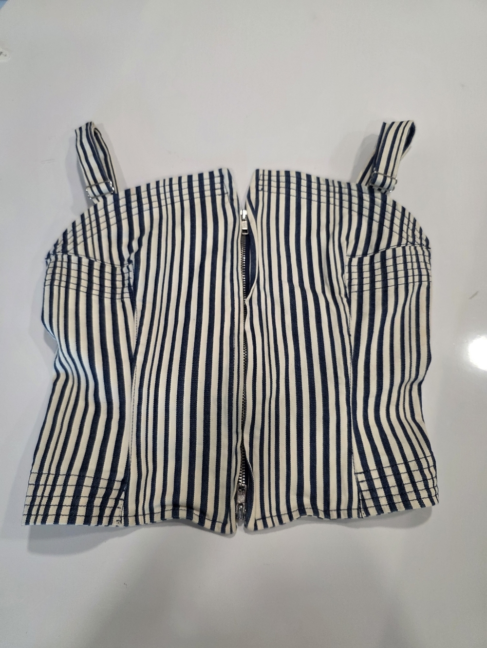 Isabel de Pedro Spain Striped Stretch Denim Corset & Bolero Set US 4 - Picture 13 of 16